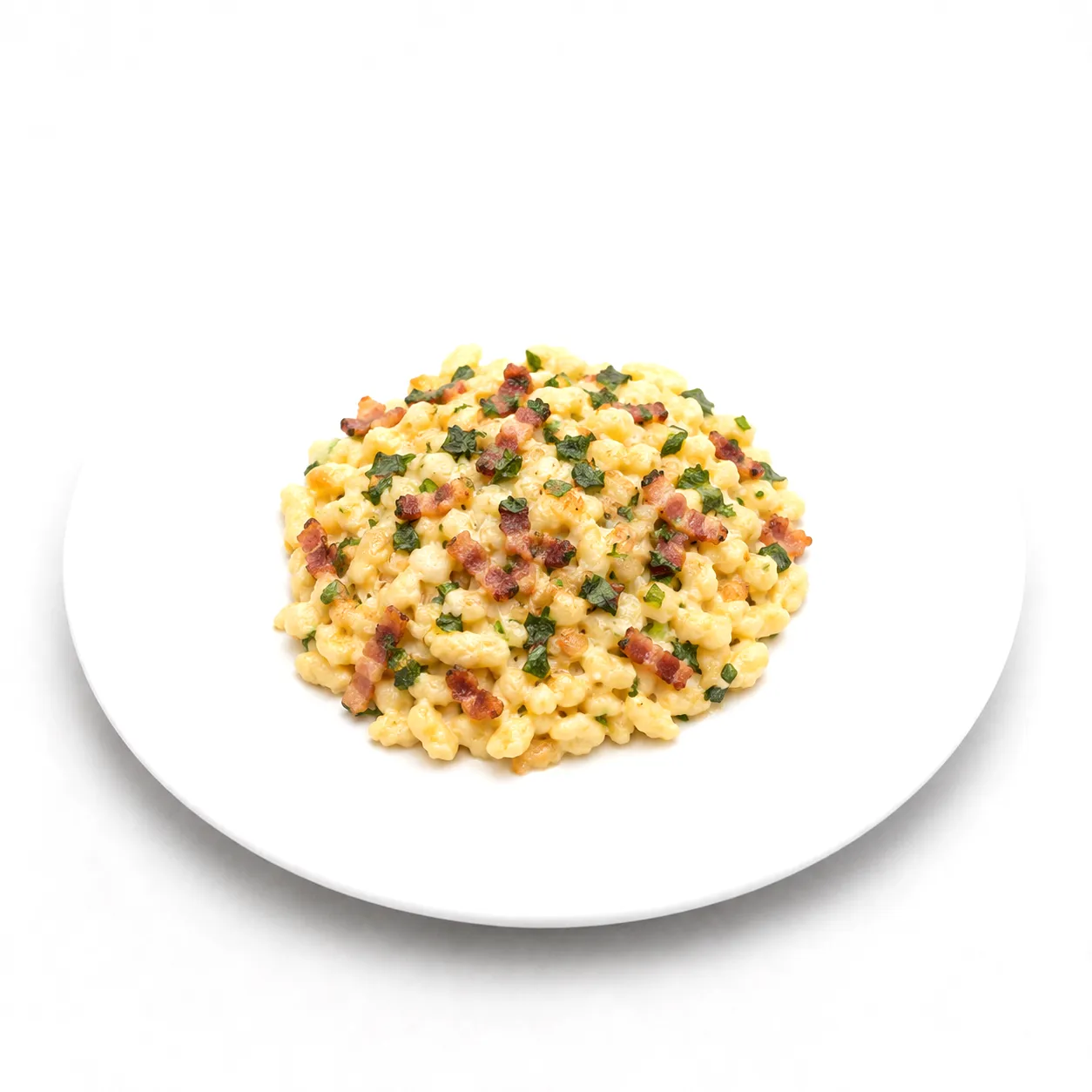 Bärlauch-Käsespätzle mit Bacon