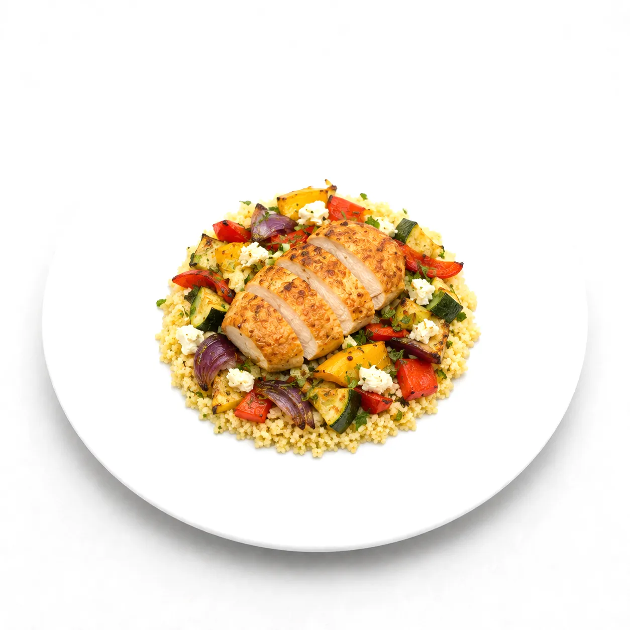 Couscous mit Ofengemüse und Hähnchen