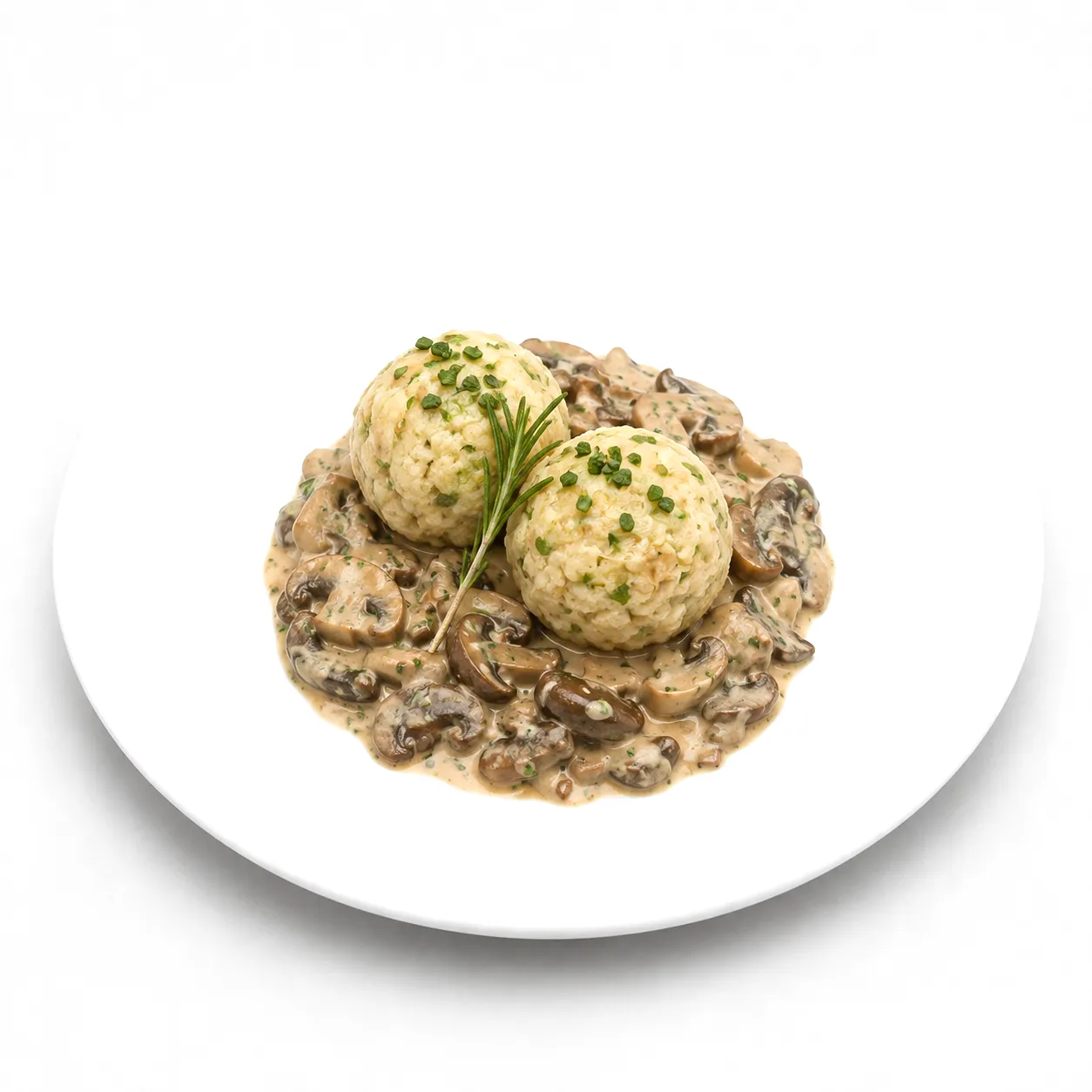 Knödel mit Pilzragout