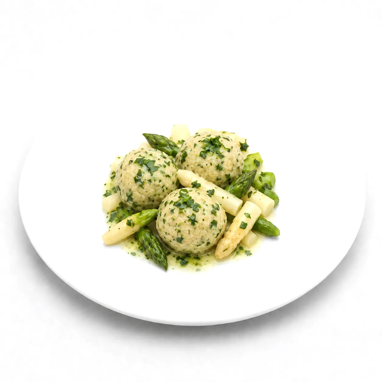 Knödel mit Spargel und Bärlauchbutter