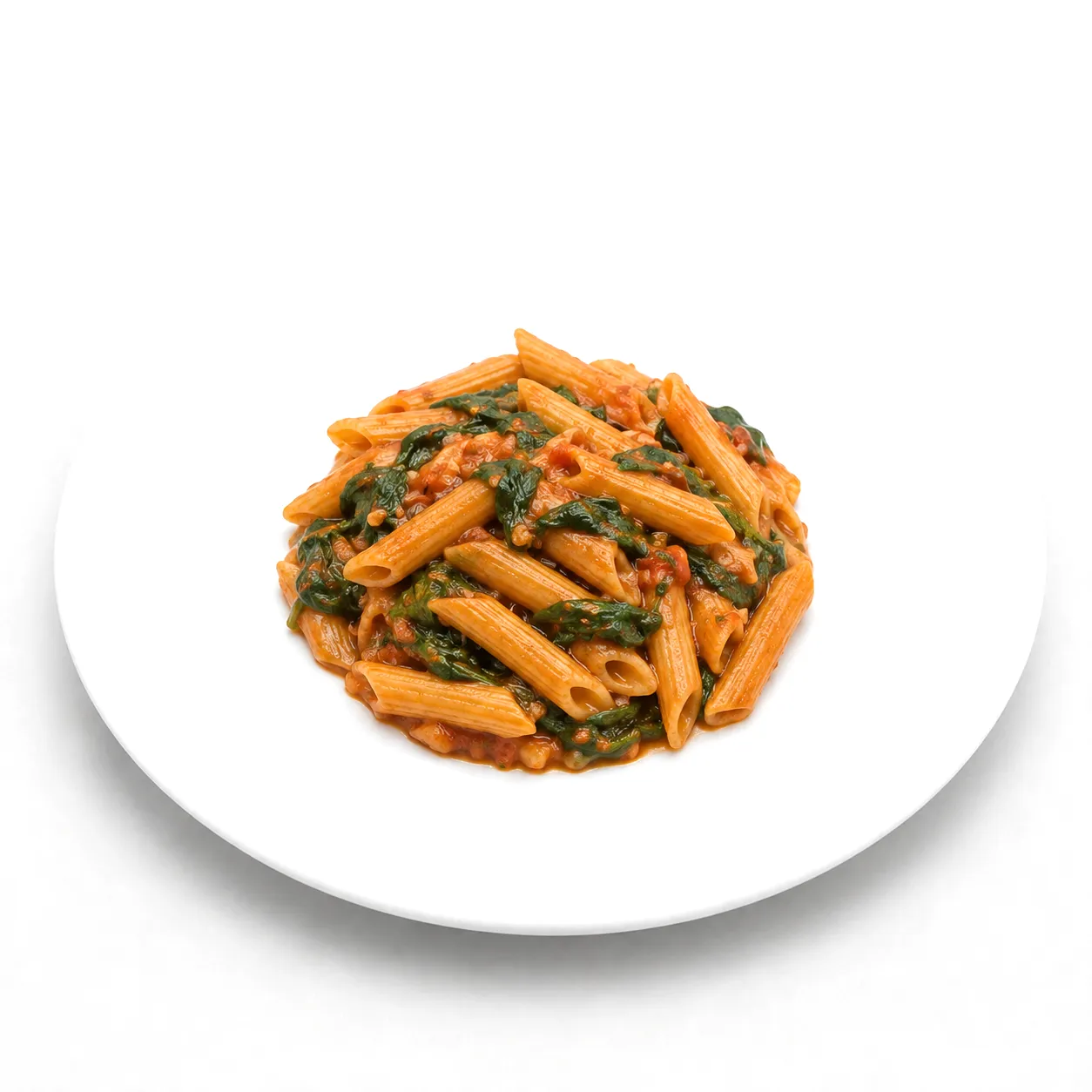 Penne mit Spinat-Tomatensoße