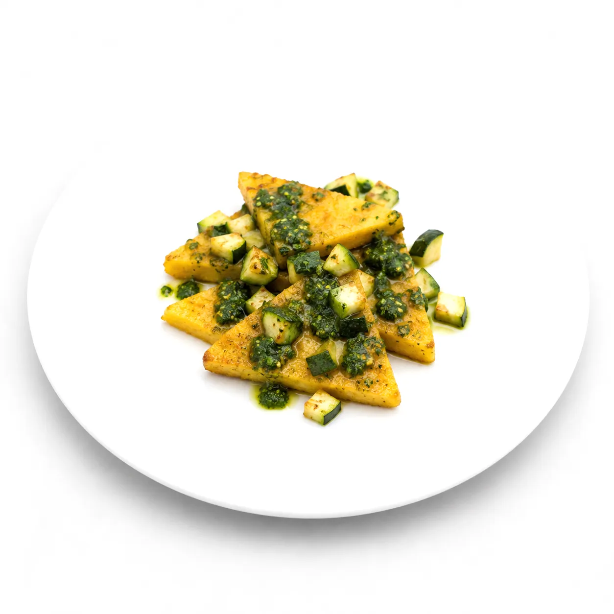 Polenta-Ecken mit Petersilien-Pesto