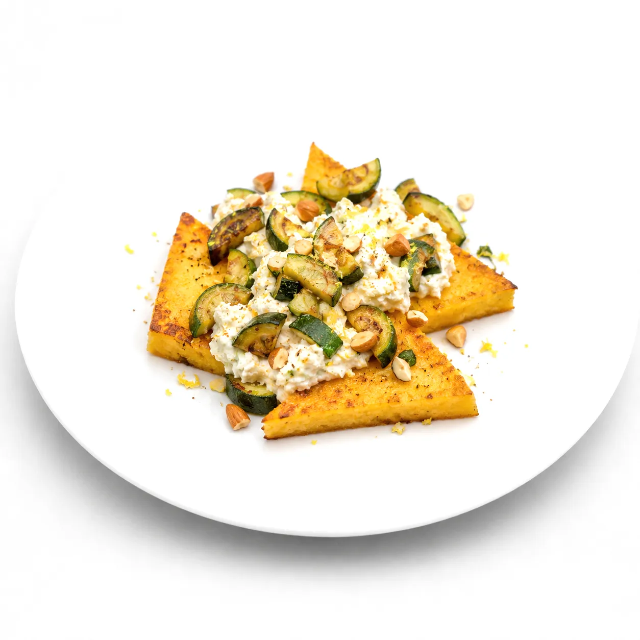 Polentaecken mit Ricotta Zucchini Topping