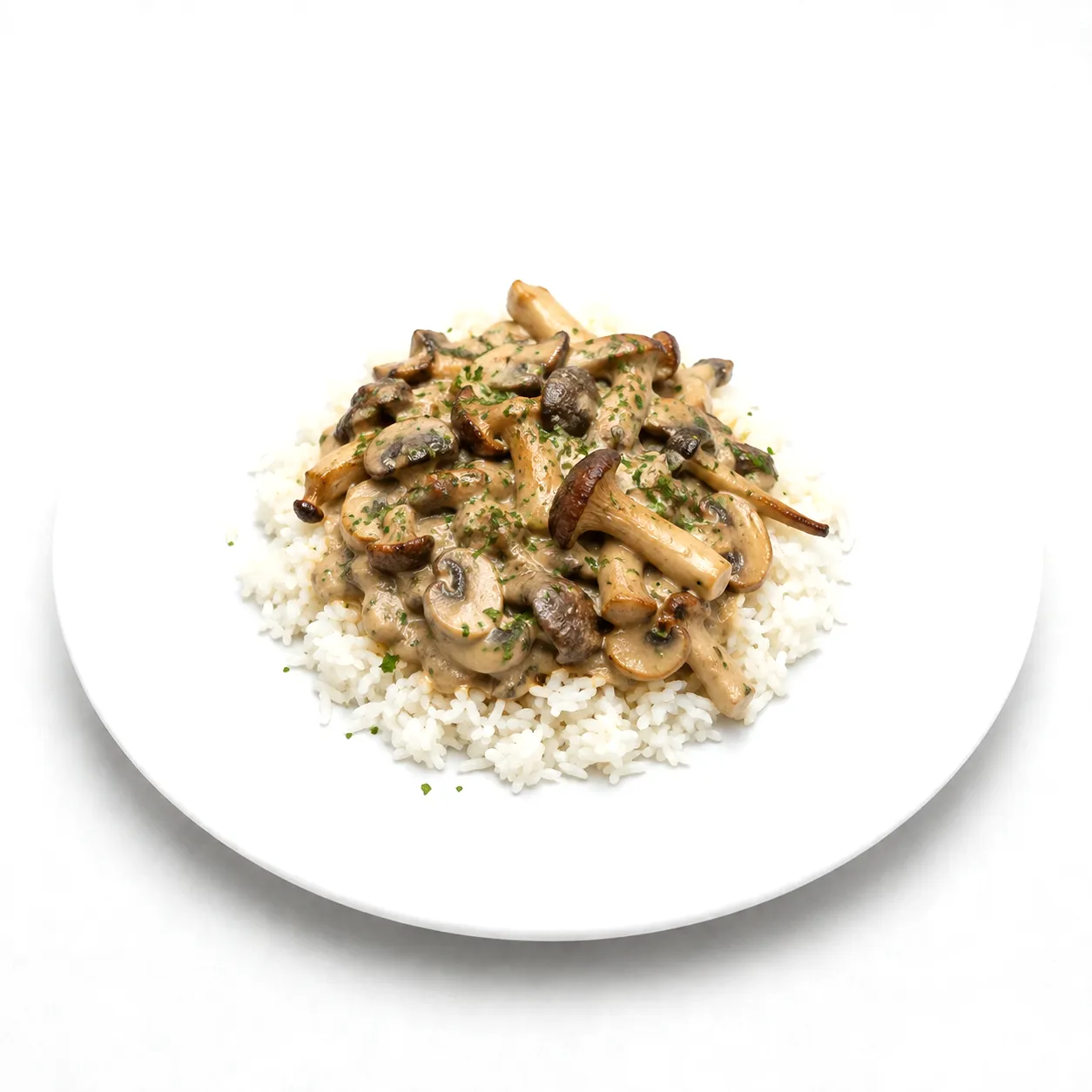 Reis mit Pilzragout
