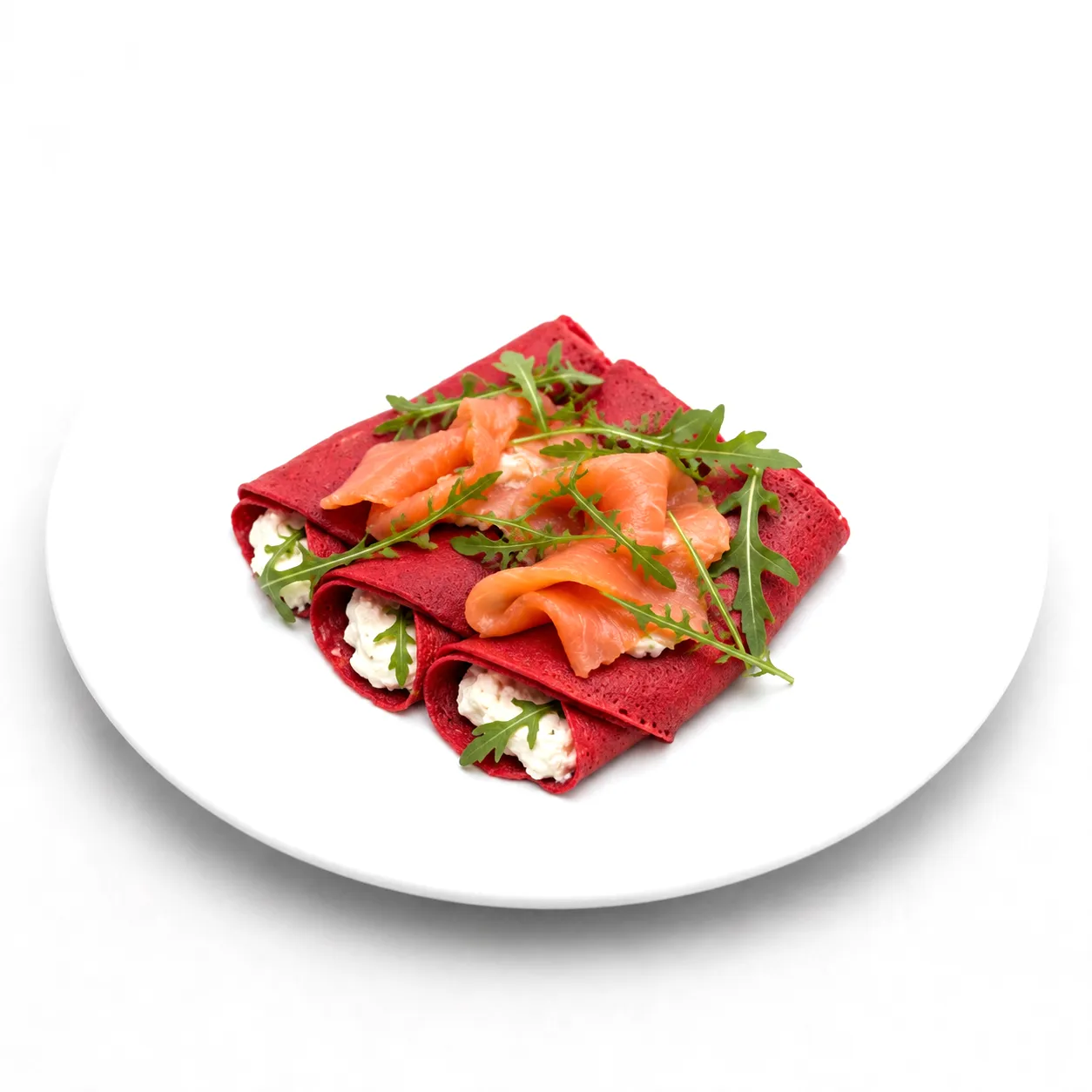 Rote Beete Crepes mit Lachs