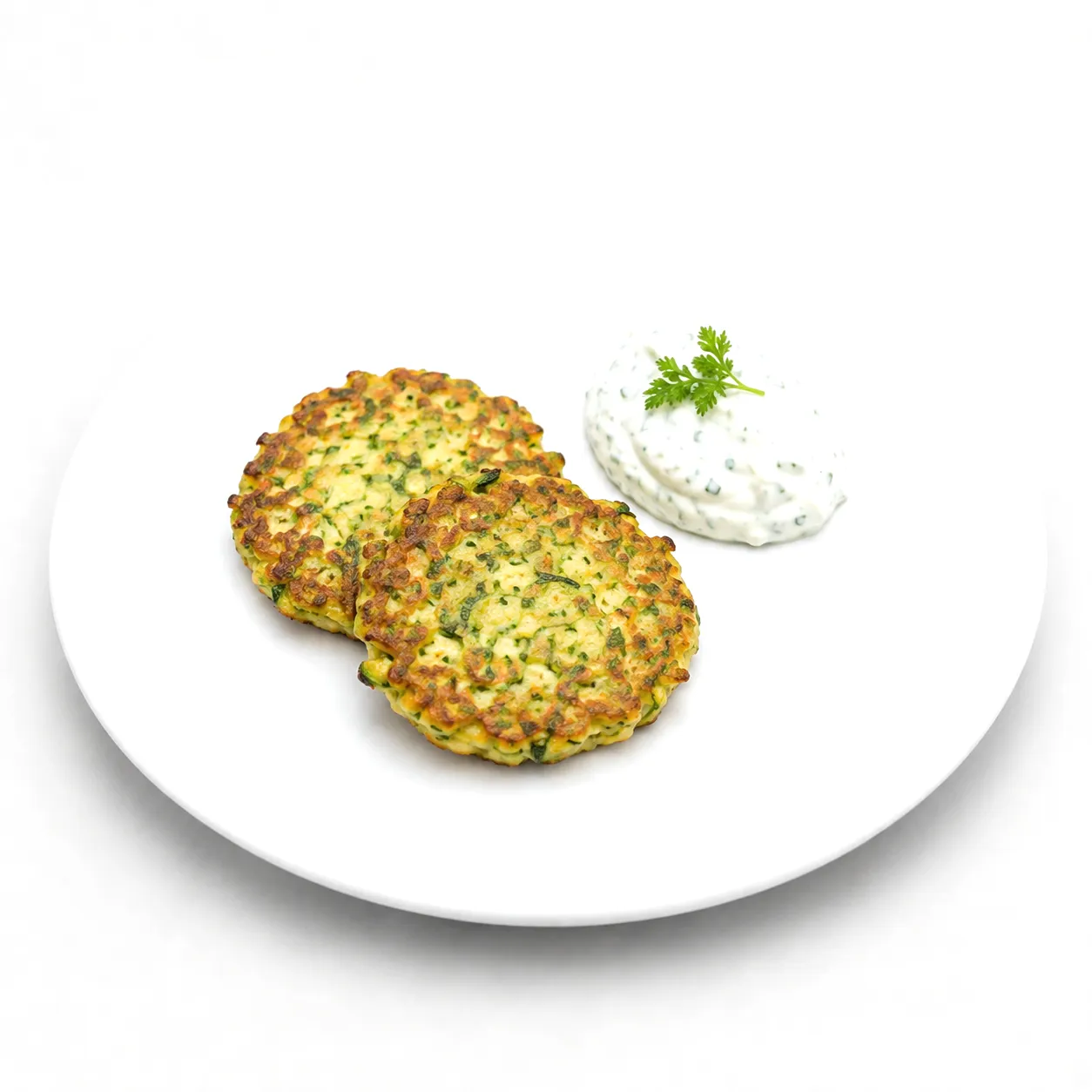 Zucchini Taler mit Kräuterquark
